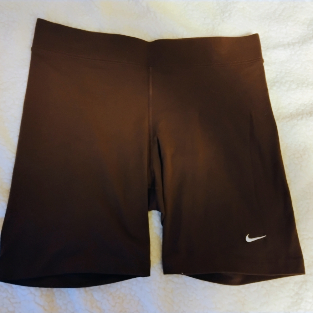 NWT Brown Activewear Shorts with White Nike Swoosh